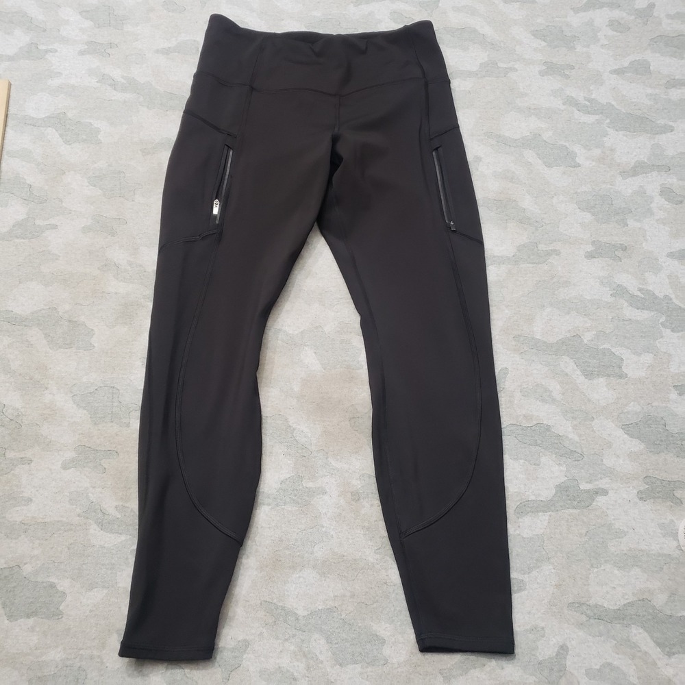 Athleta Rainier Leggings Womens Medium Black Crop Pull On Yoga Fitness Gym